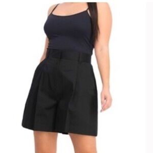 Danielle Bernstein Long Poplin Casual Walking Shorts Black